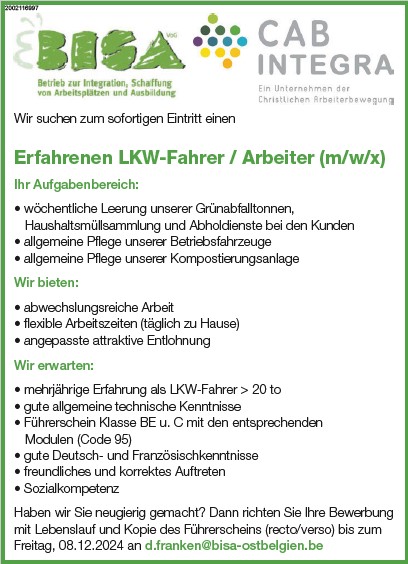 Fahrer gesucht 